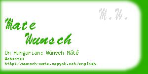 mate wunsch business card